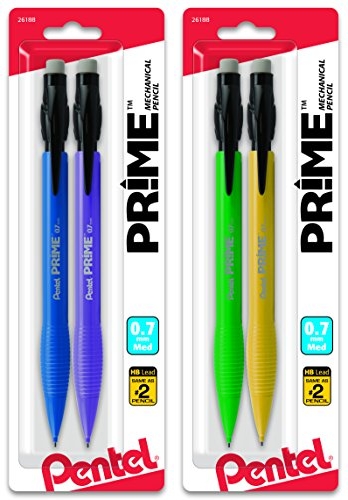 Purchase Pentel Prime Mechanical Pencil 0.7Mm Assorted Barrel Colors, Pack of 2 on Amazon.com
