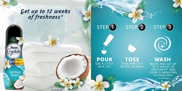 Purchase Purex Crystals in-wash Fragrance and Scent Booster, Tahitian Breeze, 21 Ounce (Pack of 4) on Amazon.com