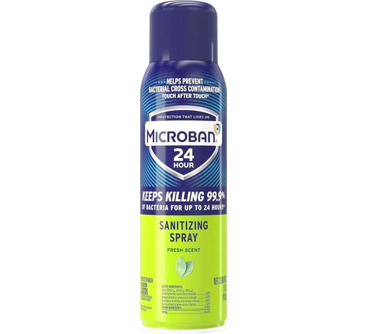 Purchase Microban 24 Hour Disinfectant Sanitizing Spray, Fresh Scent, 15oz at Amazon.com