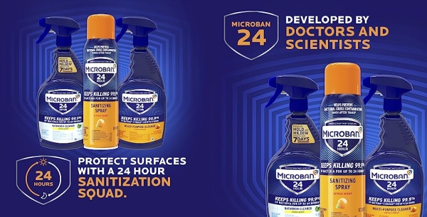 Purchase Microban 24 Hour Disinfectant Sanitizing Spray, Fresh Scent, 15oz on Amazon.com