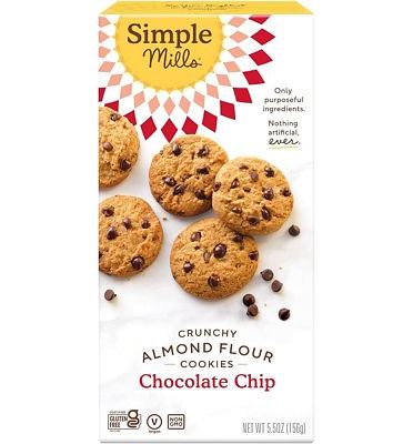 Purchase Simple Mills Almond Flour Crunchy Cookies, Chocolate Chip - Gluten Free, Vegan, Healthy Snacks, Made with Organic Coconut Oil, 5.5 Ounce at Amazon.com