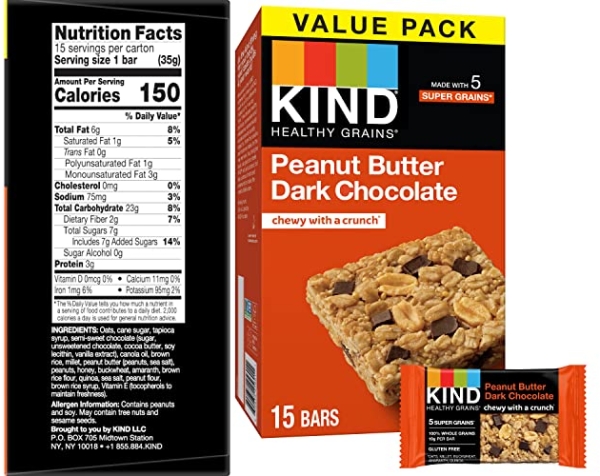 Purchase KIND Healthy Grains Bars, Peanut Butter Dark Chocolate, 1.2 Ounce, 60 Count, Gluten Free on Amazon.com