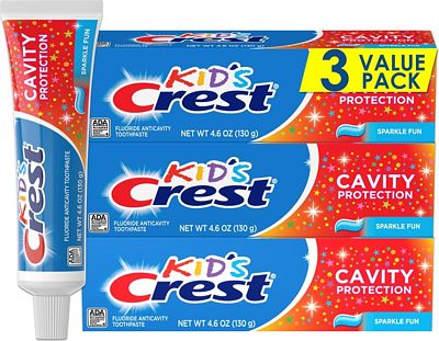 Purchase Crest Kid's Cavity Protection Toothpaste (children and toddlers 2+), Sparkle Fun, 4.6 Oz (Pack of 3) at Amazon.com