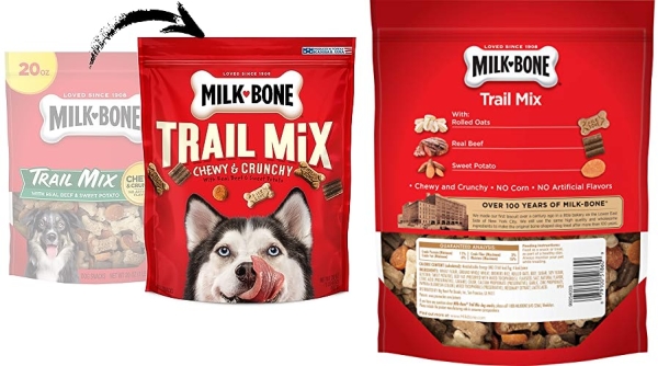 Purchase Milk-Bone Trail Mix Chewy & Crunchy Dog Treats, Real Beef & Sweet Potato, 20 Ounce on Amazon.com