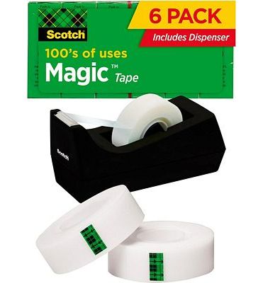 Purchase Scotch Magic Tape, Invisible, 6 Tape Rolls Plus Dispenser at Amazon.com