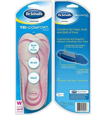 Purchase Dr. Scholl's Tri-Comfort Insoles - for Heel, Arch Support and Ball of Foot with Targeted Cushioning (for Women's 6-10) at Amazon.com