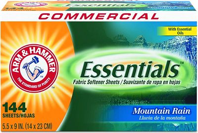Purchase Arm & Hammer - Essentials Dryer Sheets, Mountain Rain, Box of 144 Sheets (Case of 6 Boxes) at Amazon.com