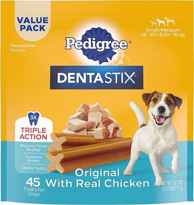 Purchase PEDIGREE DENTASTIX Small/Medium Dog Dental Treats Original Flavor Dental Bones, 1.57 lb. Value Pack (45 Treats) at Amazon.com