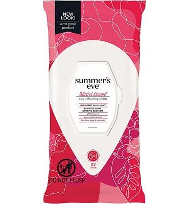 Purchase Summer's Eve Blissful Escape Daily Refreshing Feminine Wipes, Removes Odor, pH balanced, 32 Count at Amazon.com
