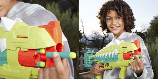 Purchase NERF DinoSquad Armorstrike Dart Blaster, 8-Dart Rotating Drum, 16 Darts, Indoor and Outdoor Games, Drop Grip, Dart Storage, Anklyosaurus Dinosaur on Amazon.com