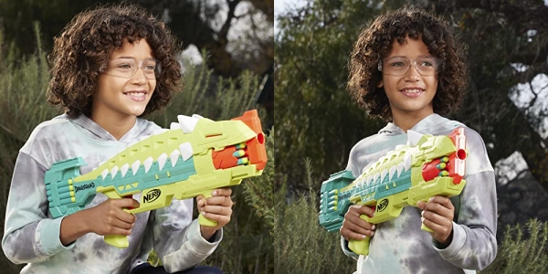 Purchase NERF DinoSquad Armorstrike Dart Blaster, 8-Dart Rotating Drum, 16 Darts, Indoor and Outdoor Games, Drop Grip, Dart Storage, Anklyosaurus Dinosaur on Amazon.com