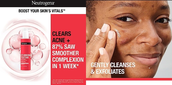 Purchase Neutrogena Stubborn Texture Daily Acne Gel Facial Cleanser, Salicylic Acid Acne Medicine, 6.3 fl. oz on Amazon.com