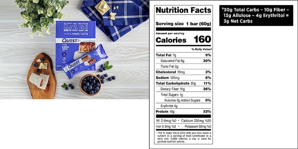 Purchase Quest Nutrition Blueberry Cobbler Hero Bar, 12 Count on Amazon.com