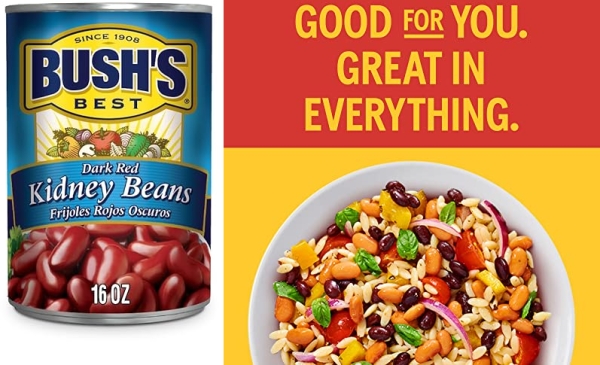 Purchase Bush's Best Canned Dark Red Kidney Beans, Source of Plant Based Protein and Fiber, Low Fat, Gluten Free, 16 oz (Pack of 12) on Amazon.com