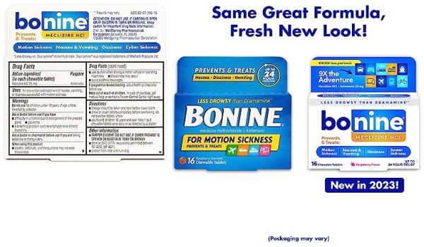 Purchase Bonine Non-Drowsy Motion Sickness Relief - Chewable Tablets with Meclizine HCL 25mg - Raspberry Flavor, 16 Chewable Tablets on Amazon.com