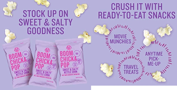 Purchase Angie's BOOMCHICKAPOP Sweet & Salty Kettle Corn Popcorn, 1 Ounce (Pack of 24) on Amazon.com