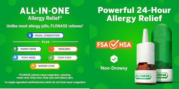 Purchase Flonase Allergy Relief Nasal Spray, 24 Hour Non Drowsy Allergy Medicine, Metered Nasal Spray - 72 Sprays on Amazon.com