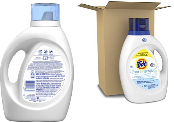 Purchase Tide Free & Gentle Liquid Laundry Detergent, 64 loads, 92 fl oz, HE Compatible on Amazon.com
