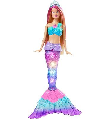 Purchase Barbie Dreamtopia Doll, Mermaid Toy with Water-Activated Light-Up Tail, Pink-Streaked Hair & 4 Colorful Light Shows, 12 inches at Amazon.com