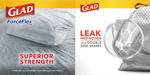 Purchase GLAD Protection Series Force Flex Drawstring Odor Shield, Gray, 13 Gallon, 110 Count on Amazon.com