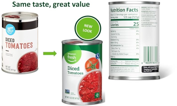 Purchase Amazon Brand - Happy Belly Diced Tomatoes in Tomato Juice, 14.5 Ounce on Amazon.com