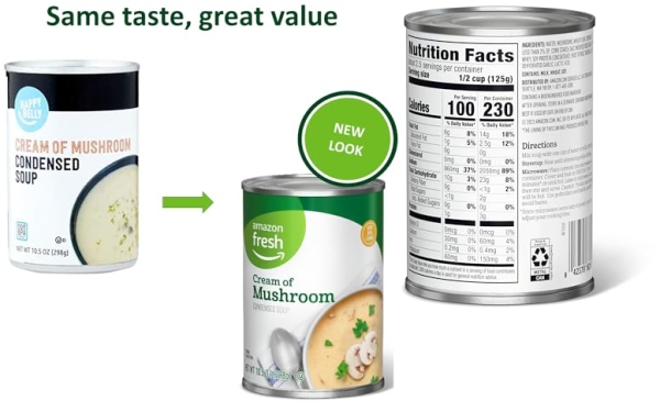 Purchase Amazon Brand - Happy Belly Cream of Mushroom Soup 10.5 Ounce on Amazon.com