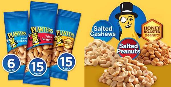 Purchase Planters Nuts Cashews and Peanuts Variety Pack Snack Nuts (36 Count - 61.49 Oz total) on Amazon.com