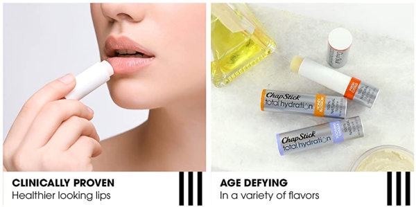 Purchase ChapStick Total Hydration (Eucalyptus Mint Flavor, 0.12 Ounce) Flavored Lip Balm Tube, Natural Age Defying Lip Care, Clinically Proven on Amazon.com