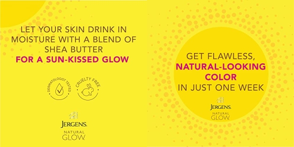 Purchase Jergens Natural Glow In-shower Lotion, Self Tanner for Fair to Medium Skin Tone, Wet Skin Lotion, Sunless Tanner Locks in Hydration for Gradual, Flawless Color, 7.5 Ounce on Amazon.com