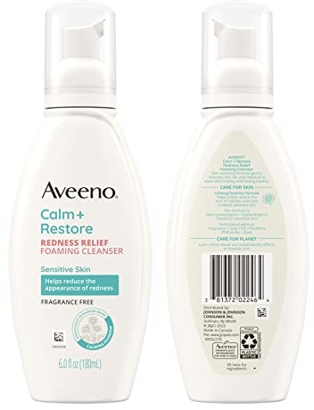 Purchase Aveeno Calm + Restore Redness Relief Foaming Cleanser, Daily Facial Cleanser, 6 fl. oz on Amazon.com