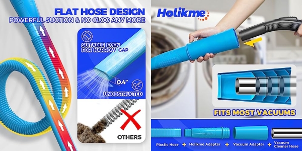 Purchase Holikme Dryer Vent Cleaner Kit Vacuum Hose Attachment Brush, Lint Remover, Dryer Vent Vacuum Hose, Blue on Amazon.com