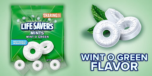 Purchase LIFE SAVERS Wint-O-Green Breath Mints Hard Candy, Sharing Size, 13 oz Bag on Amazon.com
