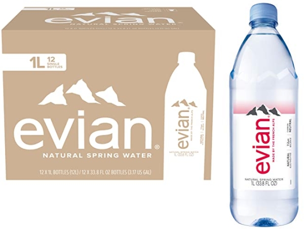 Purchase evian Natural Spring Water, Naturally Filtered Spring Water in Large Bottles, 33.81 Fl Oz (Pack of 12) on Amazon.com