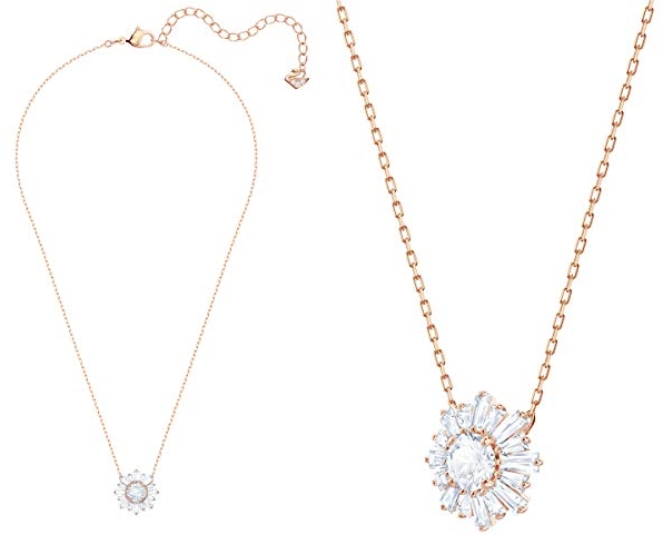 Purchase SWAROVSKI Sunshine Necklaces and Earrings Jewelry Collection, Clear Crystals, Pink Crystals, Rose Gold-Tone Finish on Amazon.com