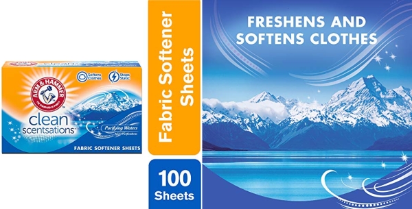 Purchase ARM & HAMMER Fabric Softener Sheets, 100 sheets, Purifying Waters on Amazon.com