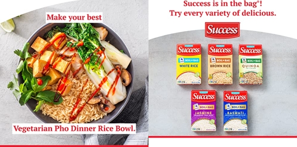 Purchase Success Boil-in-Bag Rice, Thai Jasmine Rice, Quick Rice Meals, 14-Ounce Box on Amazon.com