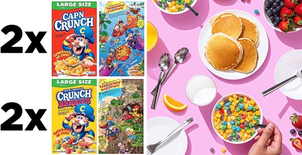 Purchase Cap'n Crunch Cereal, Original & Crunch Berries Variety Pack, Large Size Boxes, (4 Pack) on Amazon.com