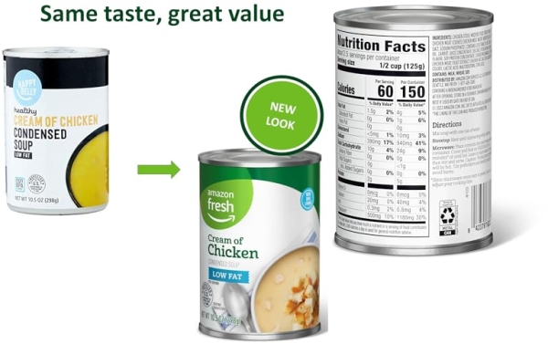 Purchase Amazon Brand - Happy Belly Low Fat Cream of Chicken 10.5 Ounce on Amazon.com