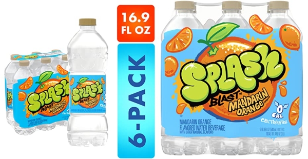 Purchase Splash Blast, Flavored Water Beverage, Mandarin Orange Flavor, 16.9 Fl Oz Plastic Bottles, 6 Pack on Amazon.com
