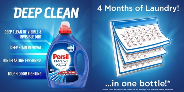 Purchase Persil Laundry Detergent Liquid, Original Scent, High Efficiency (HE), Deep Stain Removal, 2X Concentrated, 110 Loads on Amazon.com