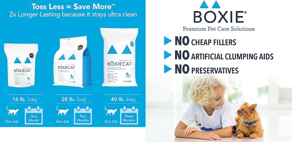 Purchase Boxiecat Premium Clumping Cat Litter, 99.9% Dust Free on Amazon.com