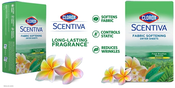 Purchase Clorox Scentiva Fabric Softening Dryer Sheets, 40 Count Dryer Sheets on Amazon.com