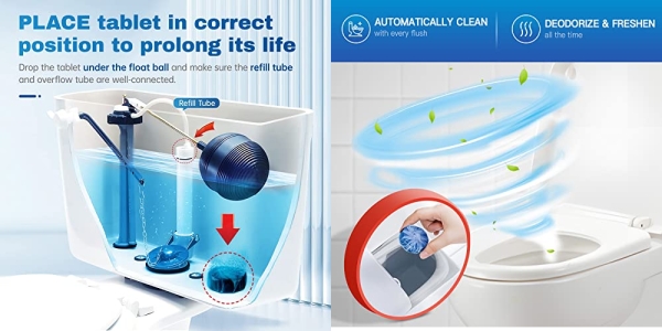Purchase Vacplus Automatic Toilet Bowl Cleaner Tablets, Bathroom Toilet Tank Cleaner (12 PACK) on Amazon.com