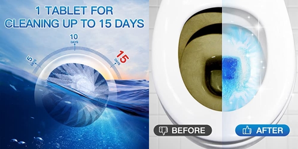 Purchase Vacplus Automatic Toilet Bowl Cleaner Tablets, Bathroom Toilet Tank Cleaner (12 PACK) on Amazon.com
