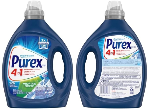Purchase Purex Liquid Laundry Detergent, Mountain Breeze, 2X Concentrated, 126 Loads on Amazon.com