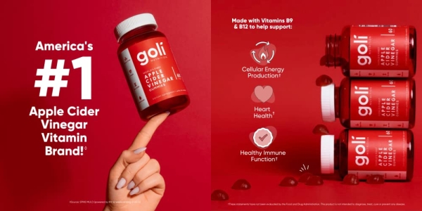 Purchase Goli Apple Cider Vinegar Gummy Vitamins - 60 Count - Vitamins B9 & B12 on Amazon.com
