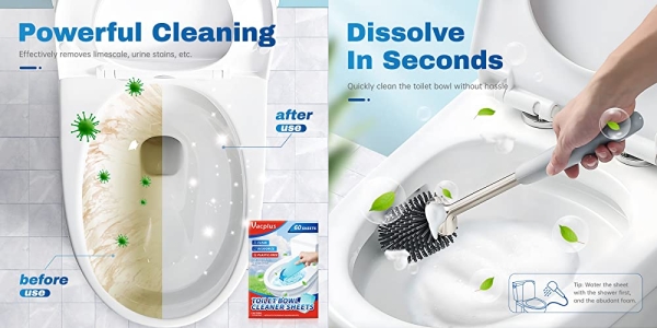 Purchase Vacplus Toilet Bowl Cleaners - Eco - Friendly 60 Sheets Toilet Bowl Cleaner Strips on Amazon.com