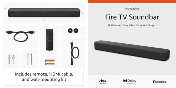 Purchase Introducing Amazon Fire TV Soundbar, compact 2.0 speaker with DTS Virtual:X and Dolby Audio, easy setup on Amazon.com