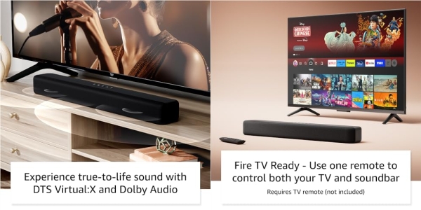 Purchase Introducing Amazon Fire TV Soundbar, compact 2.0 speaker with DTS Virtual:X and Dolby Audio, easy setup on Amazon.com
