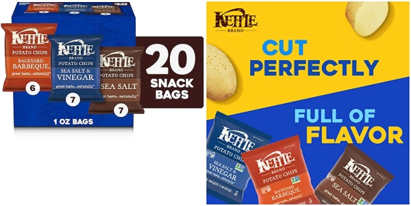 Purchase Kettle Brand Potato Chips Variety Pack, 1 Oz, 20 Ct on Amazon.com
